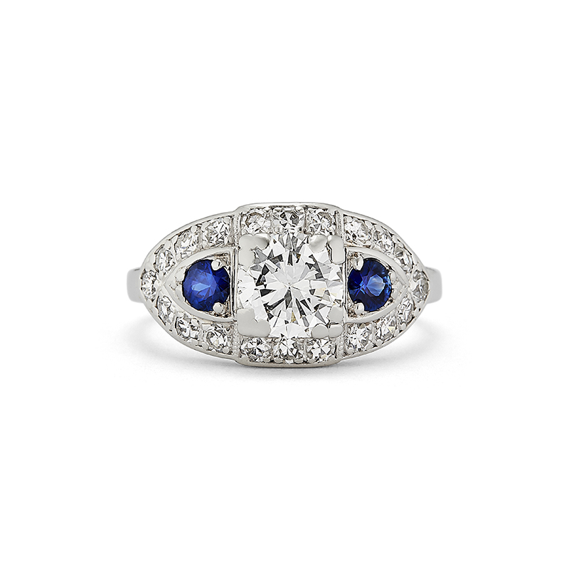 Estate Diamond and Sapphire Ring