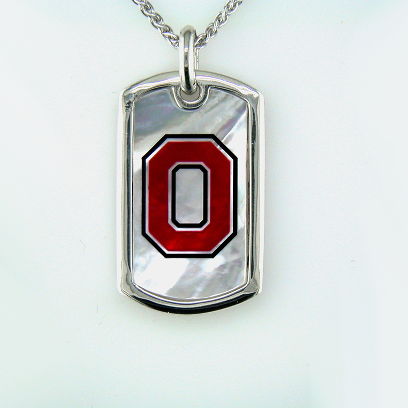 OSU Mother of Pearl Dog Tag Pendant