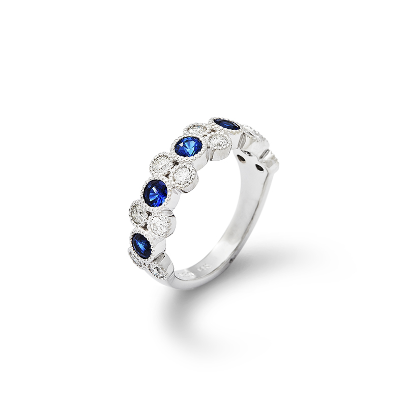 Bead Set Sapphire Ring