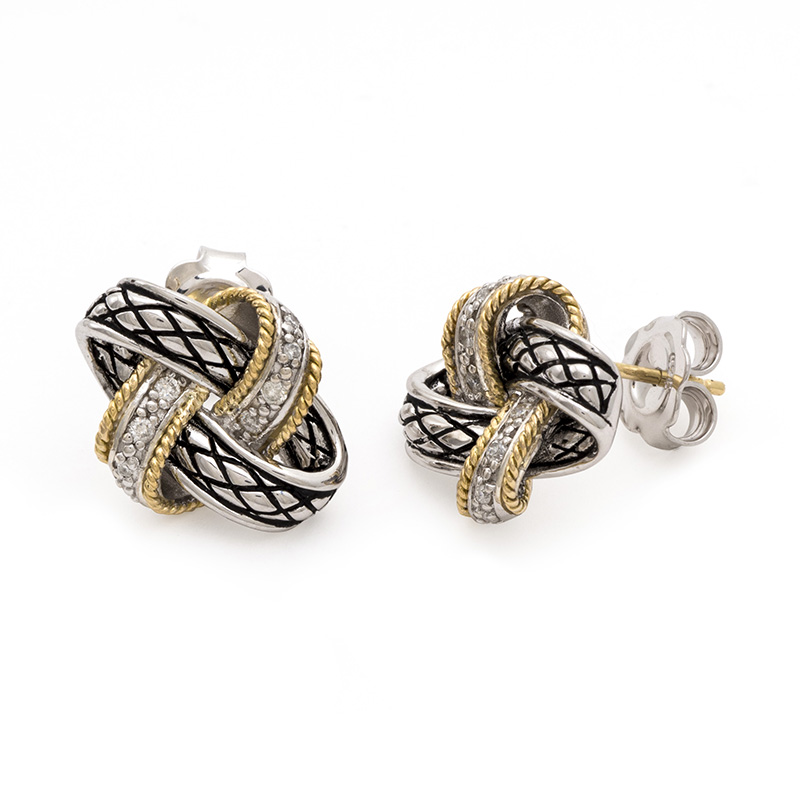 Sterling &amp; 18K Love Knot Earrings