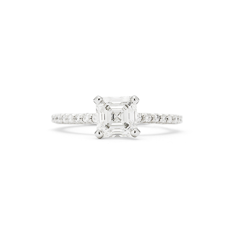 Asscher Cut Diamond Engagement Ring
