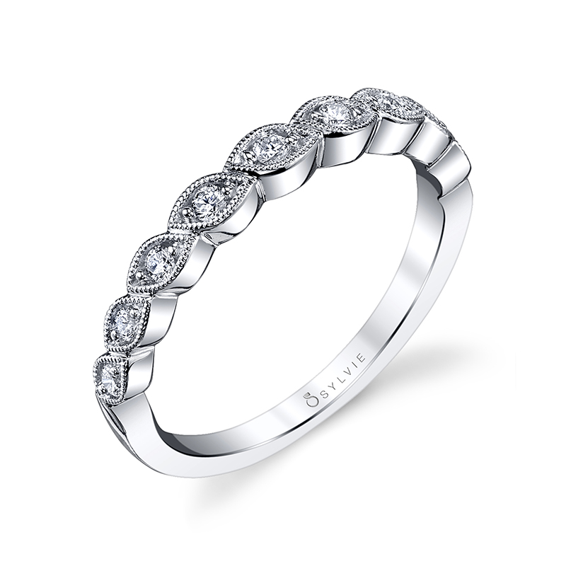 Oblique Marquise Stackable Band