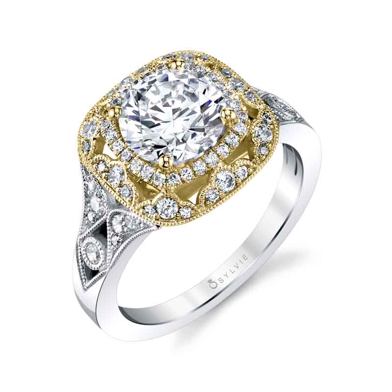 Sylvie Gold Jade Engagement Ring