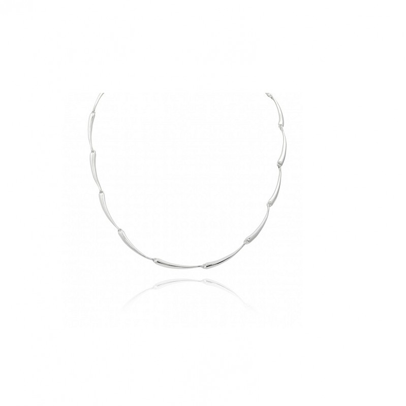 Sterling silver curve link necklace